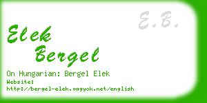 elek bergel business card